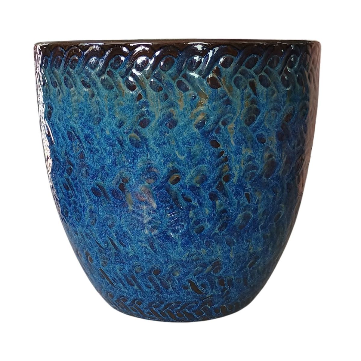 DEROMA - Maceta Woolly 36cm Azul Pacifico Deroma