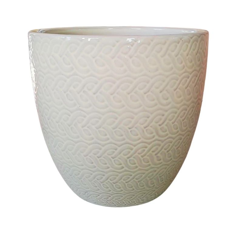 Maceta Woolly 36cm Blanca Arena