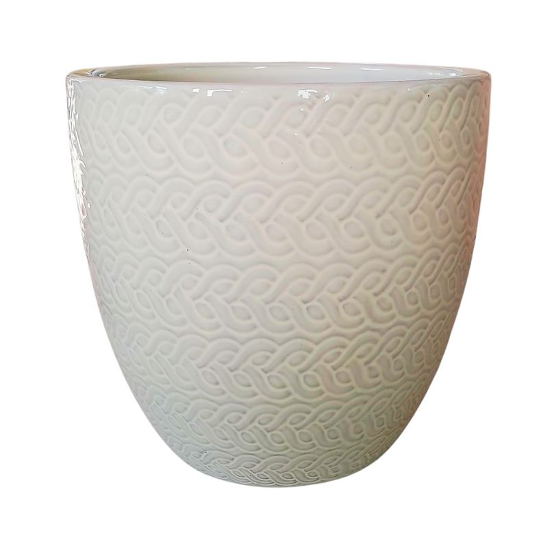 DEROMA - Maceta Woolly 36cm Blanca Arena Deroma