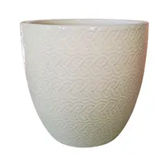 DEROMA - Maceta Woolly 36cm Blanca Arena