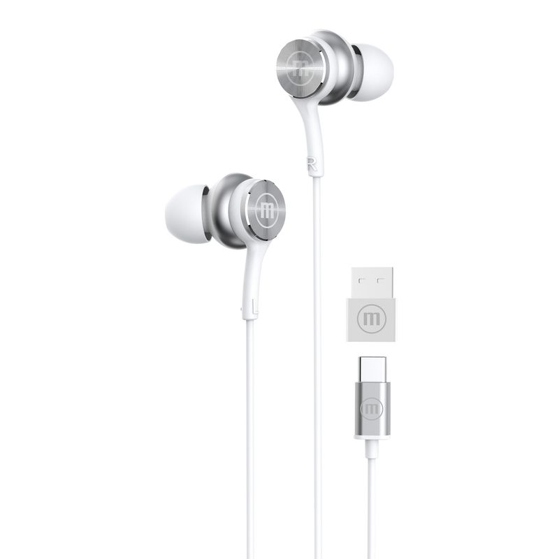 MAXELL - Audífonos Maxell TipoC Con Adaptador Usb Blanco