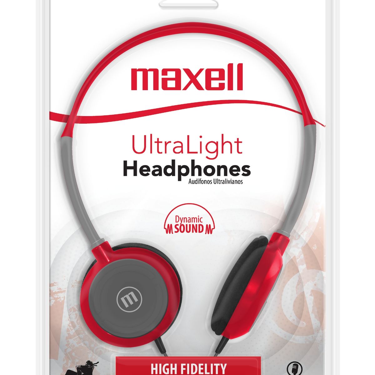MAXELL - Audífonos Maxell HP-200 Ultra Livianos Rojo