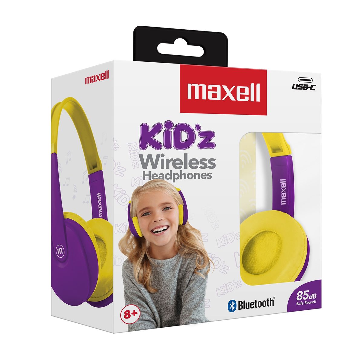 MAXELL - Audífonos Inalámbrico Niño Bluetooth BT-350 Amarillo Purpura