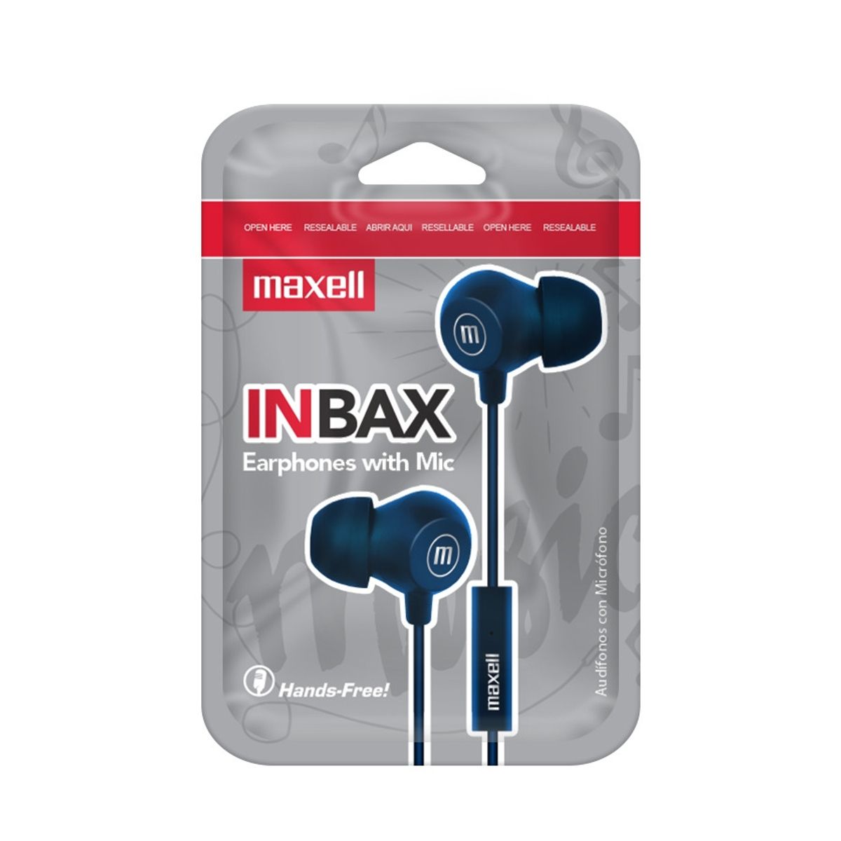 MAXELL - Audífonos Maxell IN-BAX Con Micrófono In Ear 3.5mm Azul