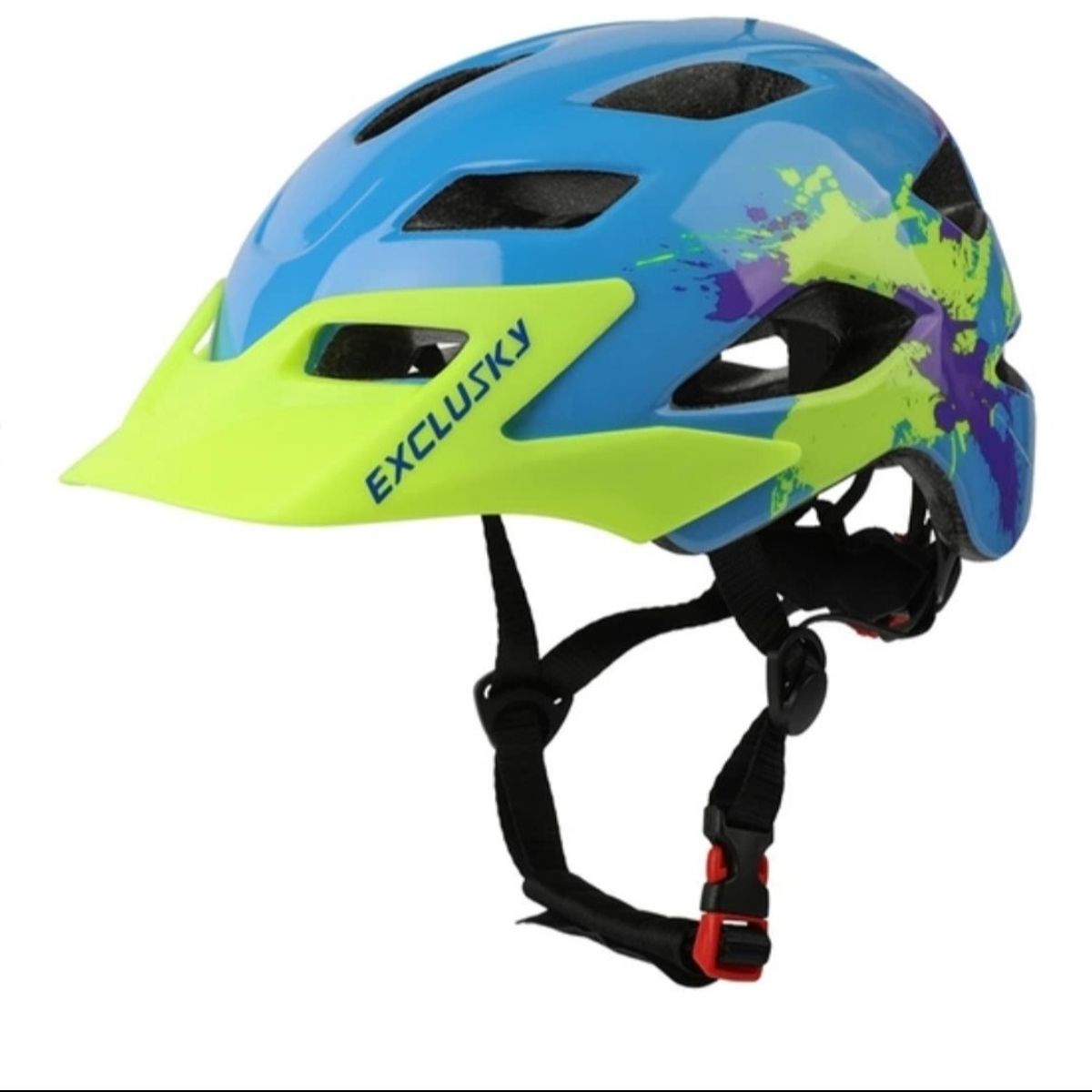 Casco Bicicleta Niños Exclusky Celeste Verde, marca GENERICO - Foto Principal