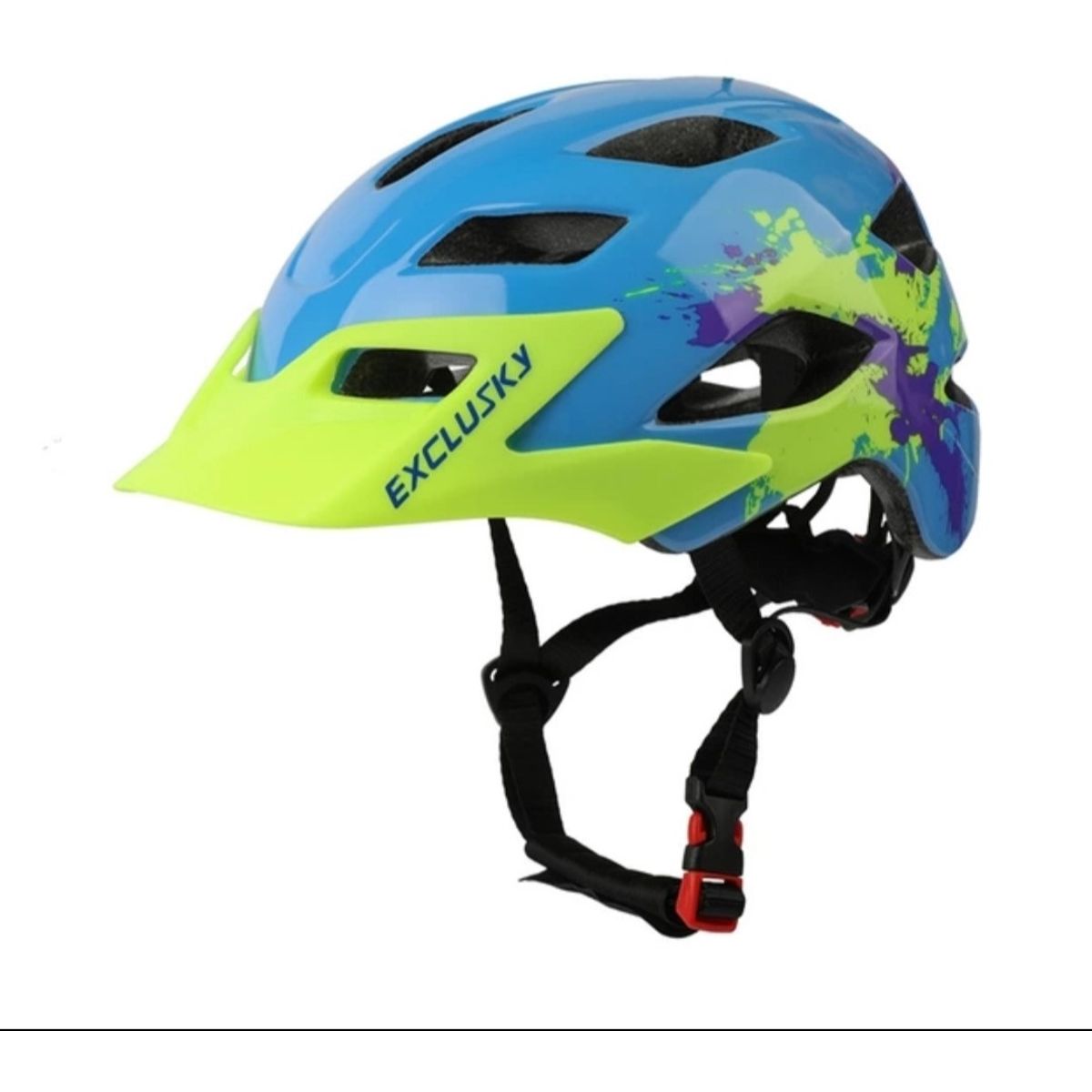 Casco Bicicleta Niños Exclusky Celeste Verde, marca GENERICO - Foto Principal