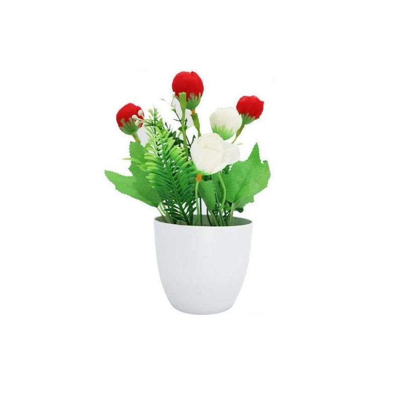 GENERICO - Flores artificiales con maceta de 22cm