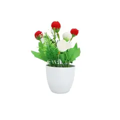 GENERICO - Flores artificiales con maceta de 22cm