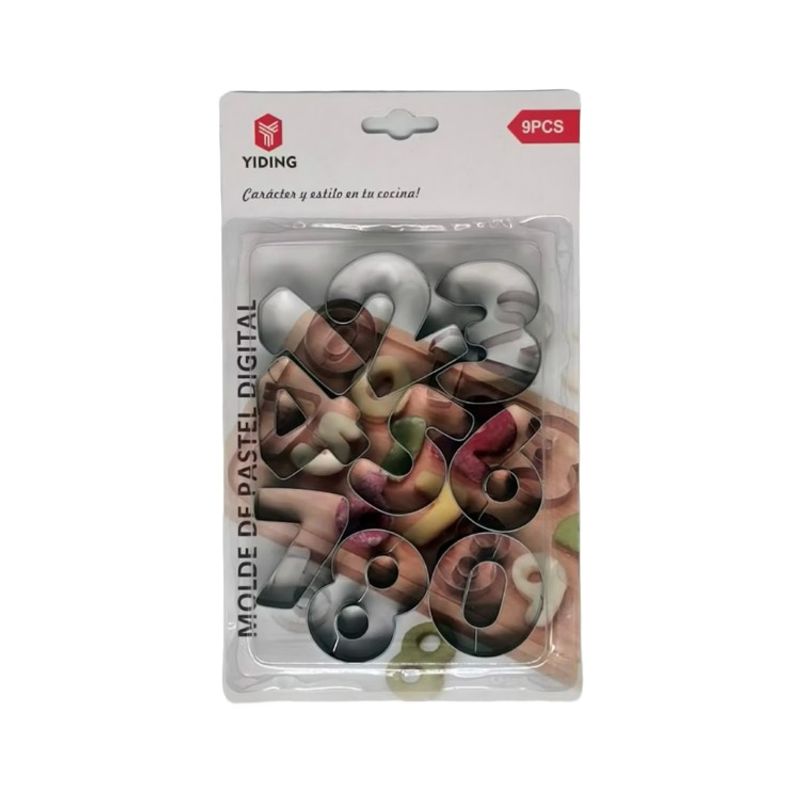 OEM - SET 9 PIZAS MOLDEL METAL PASTEL - NUMEROS