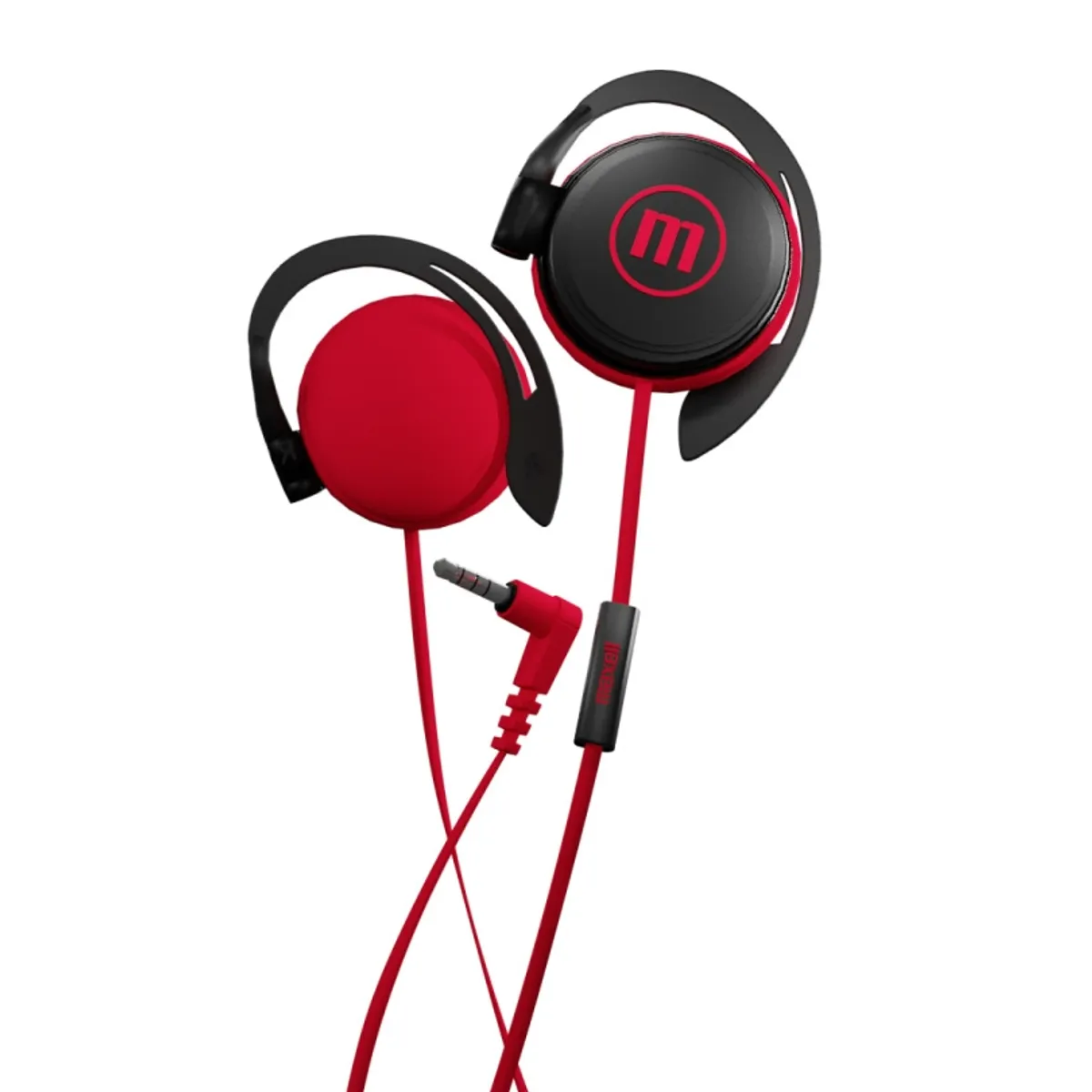 MAXELL - Audífonos Maxell De Gancho EC-155 Con Micrófono Rojo