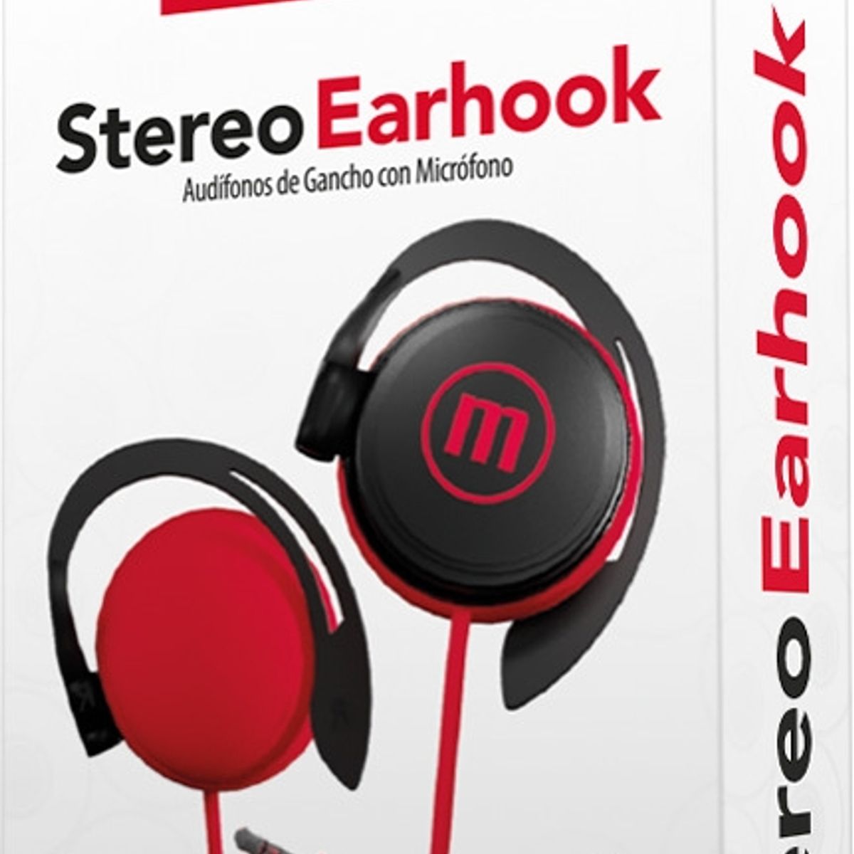 MAXELL - Audífonos Maxell De Gancho EC-155 Con Micrófono Rojo