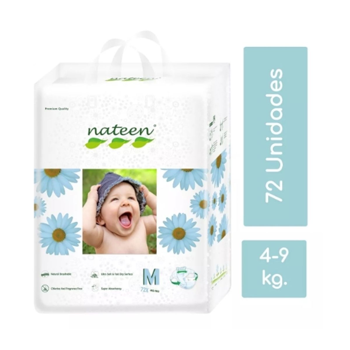 NATEEN - Pañal Nateen Premium M 72 unidades