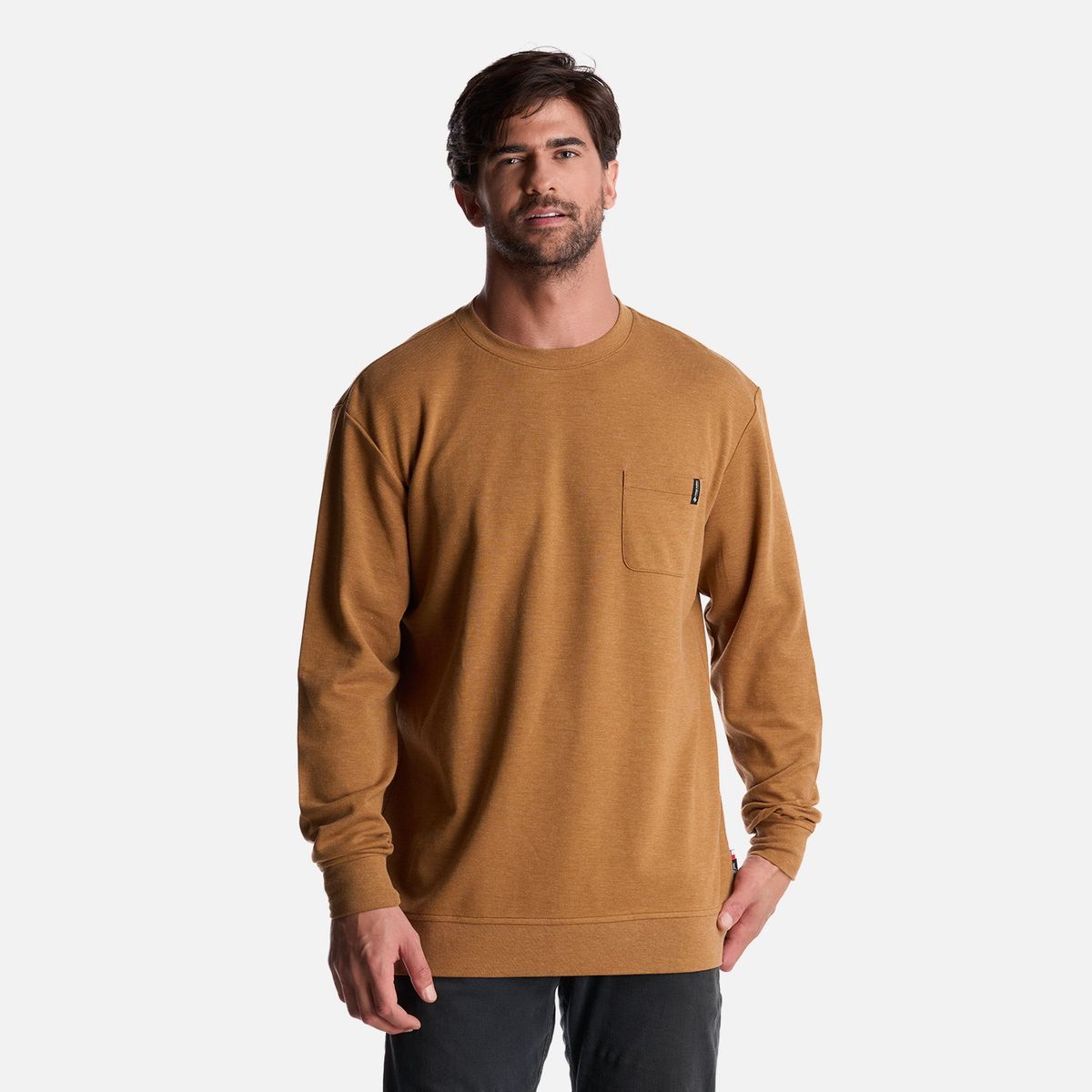 HAKA HONU - Polerón Hombre Peliculyon Melange Mostaza Haka Honu