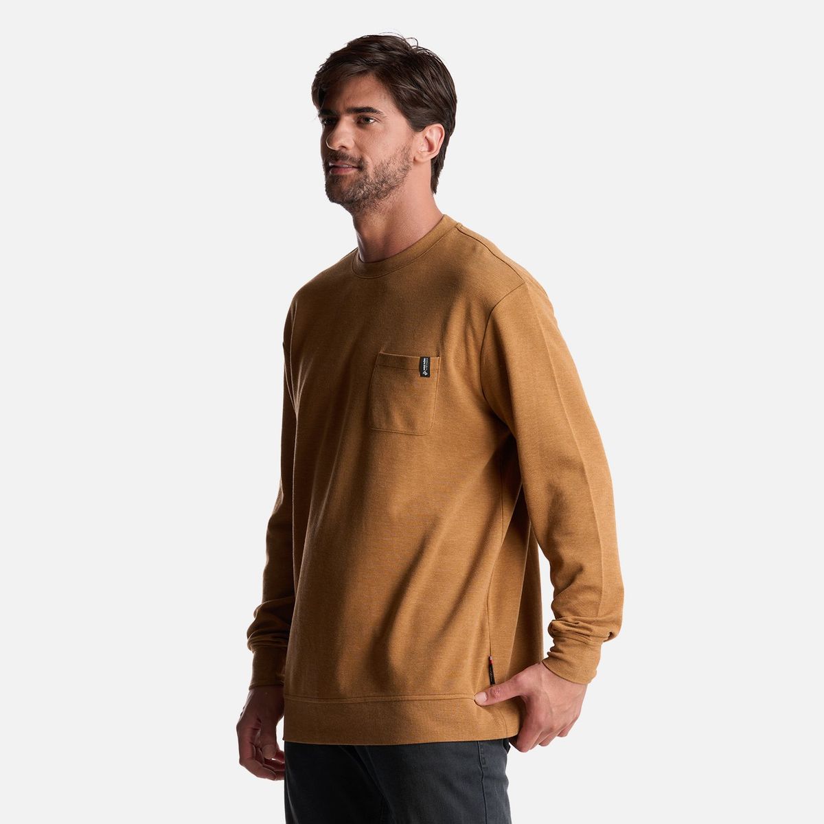 HAKA HONU - Polerón Hombre Peliculyon Melange Mostaza Haka Honu