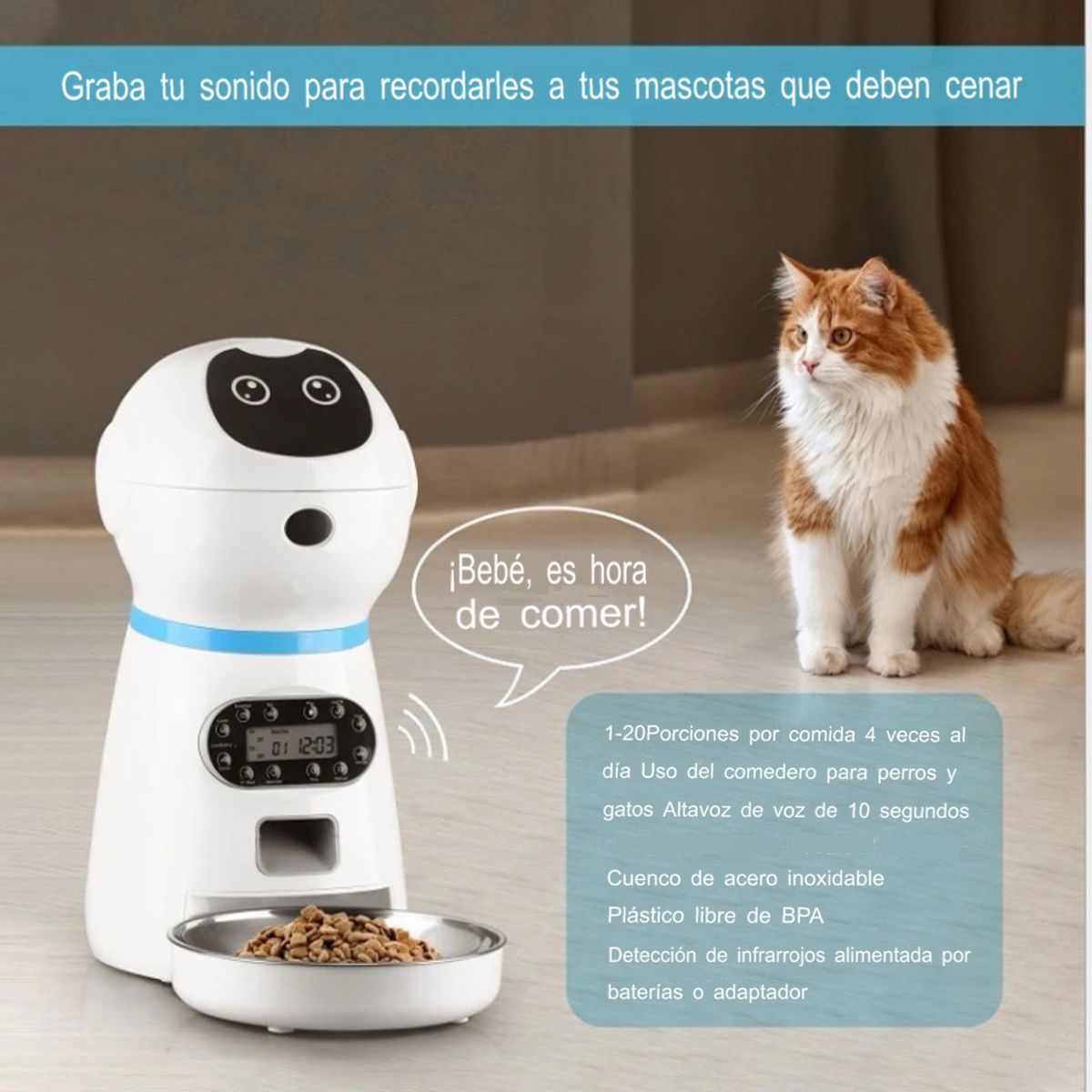ACTUAL - Robot Alimentación Automático Para Mascotas Gran Capacidad