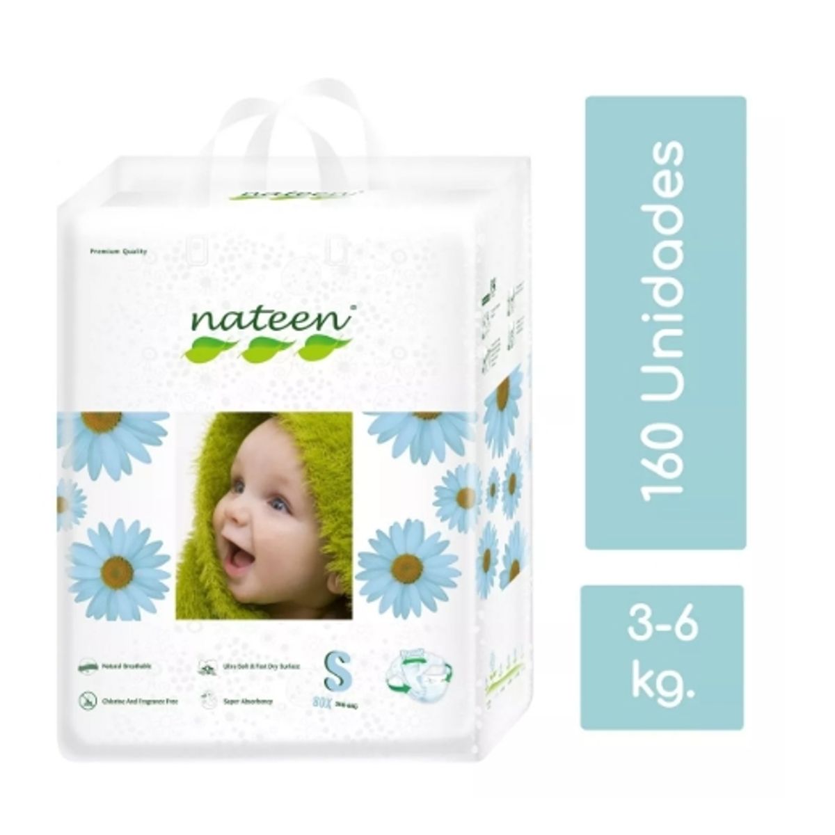 NATEEN - Pañal Nateen Premium S 160 unidades