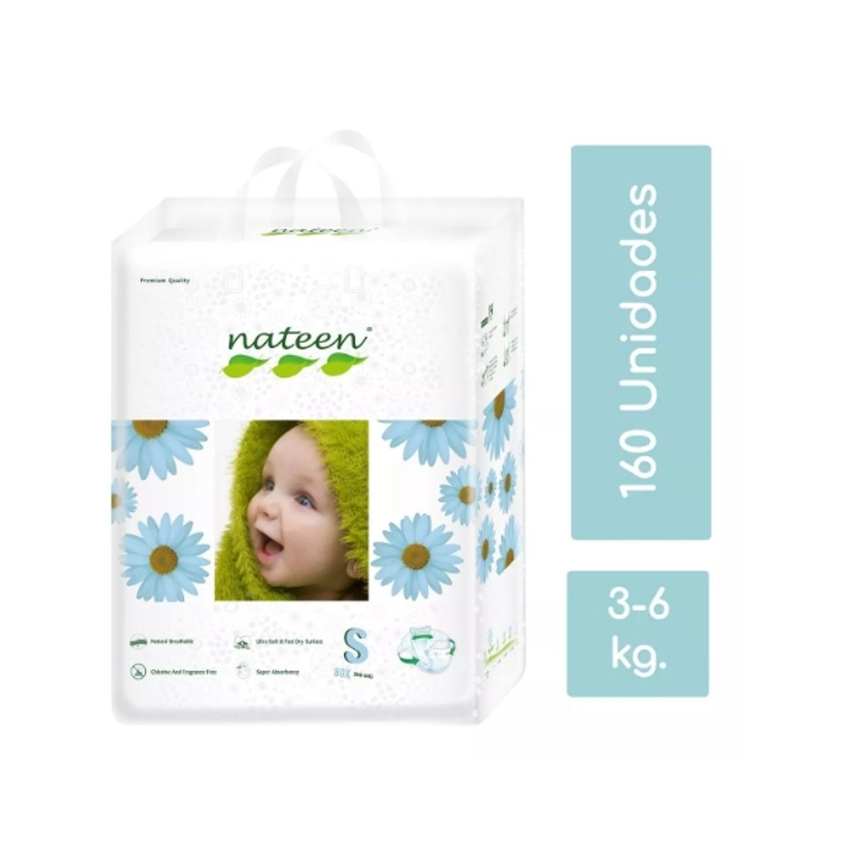 NATEEN - Pañal Nateen Premium S 160 unidades