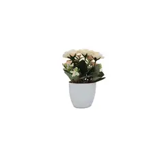 GENERICO - Flores artificiales de rosas con maceta de 21cm
