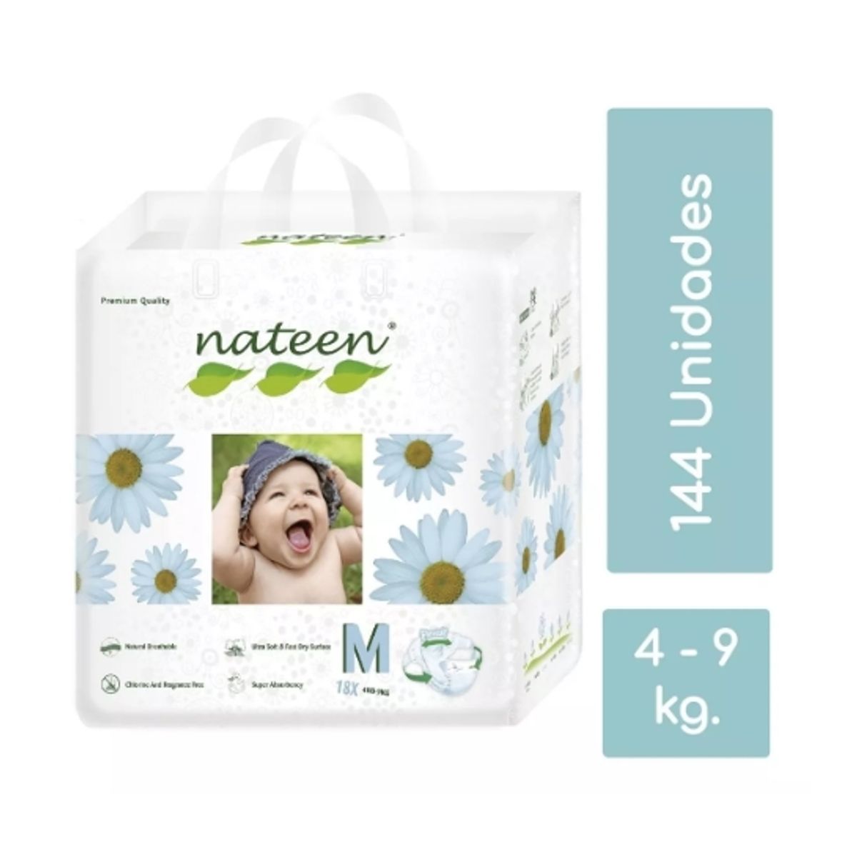 NATEEN - Pañal Nateen Premium M 144 unidades