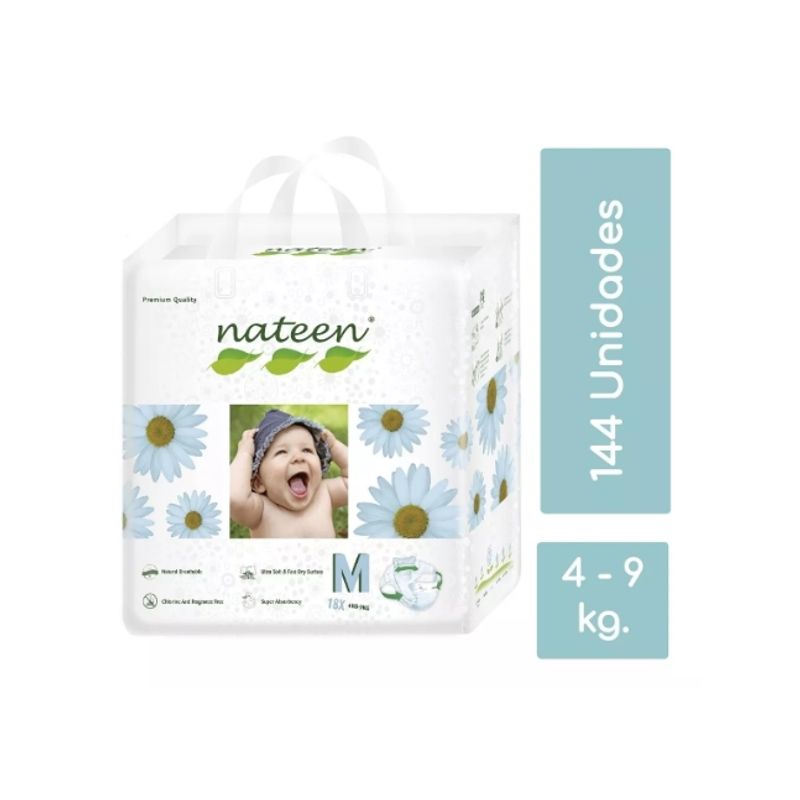 NATEEN - Pañal Nateen Premium M 144 unidades