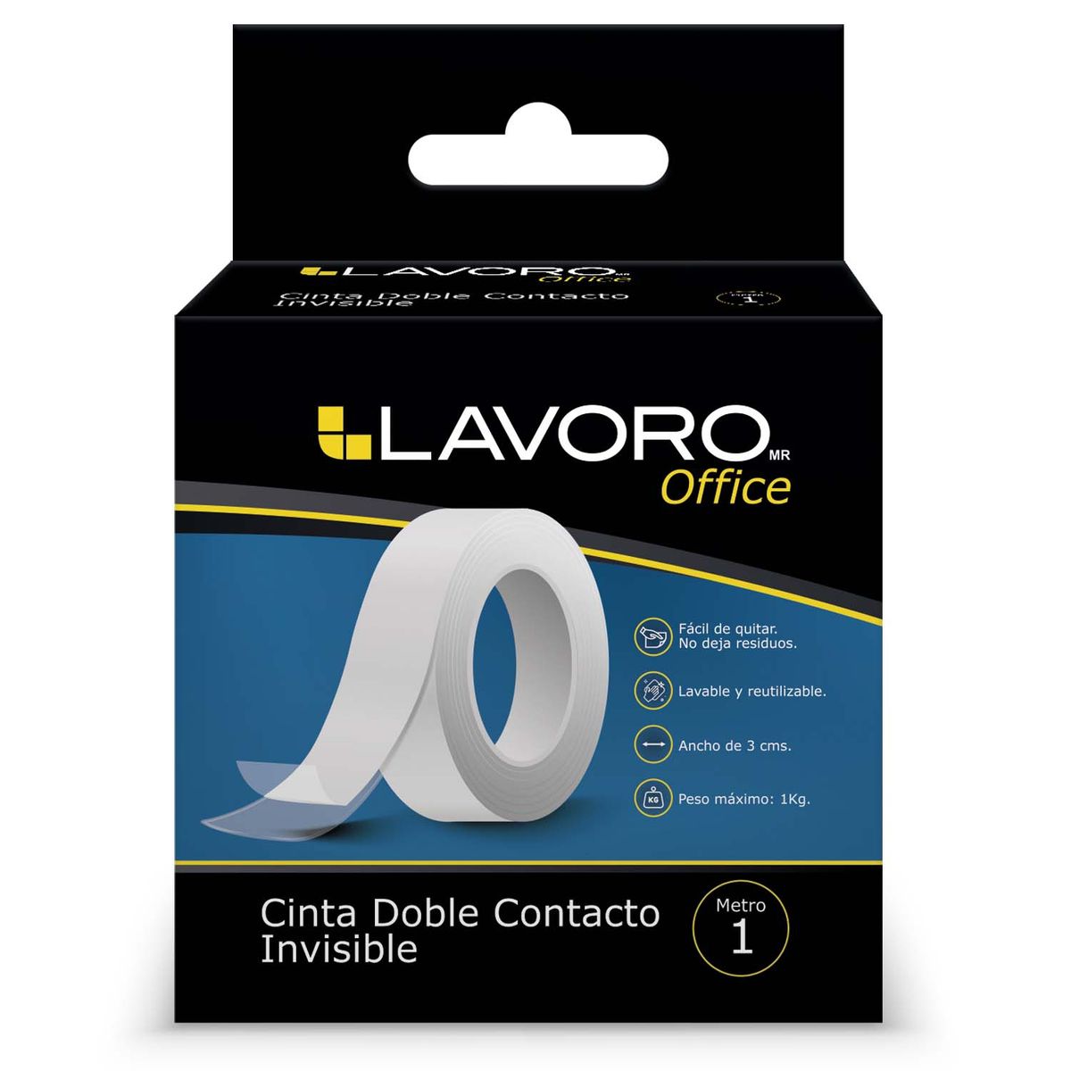 LAVORO - Cinta doble contacto invisible 3cm x 1 metro