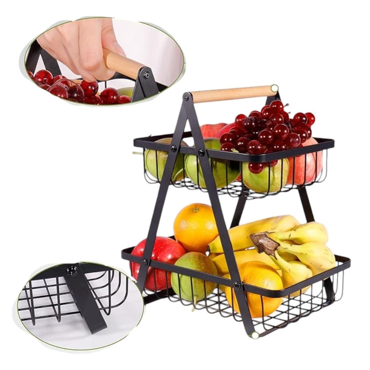 GENERICO - frutero mesa estante 2 niveles para frutas verdulero