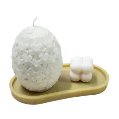 SCENTS CHILE - SET VINCAS CREMA. 1 VELA VINCA 320GM + 1 VELA BURBUJA 38GM+ BASE 25GM
