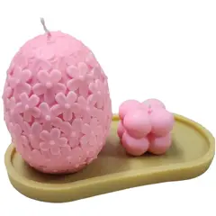 SCENTS CHILE - SET VINCAS ROSA. 1 VELA VINCA 320GM+ 1 VELA BURBUJA 38GM+ BASE 25GM