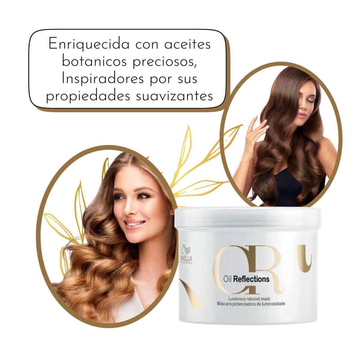 WELLA - Mascara Wella Oil Reflections 500ml Hidrata Suaviza Realza el Brillo