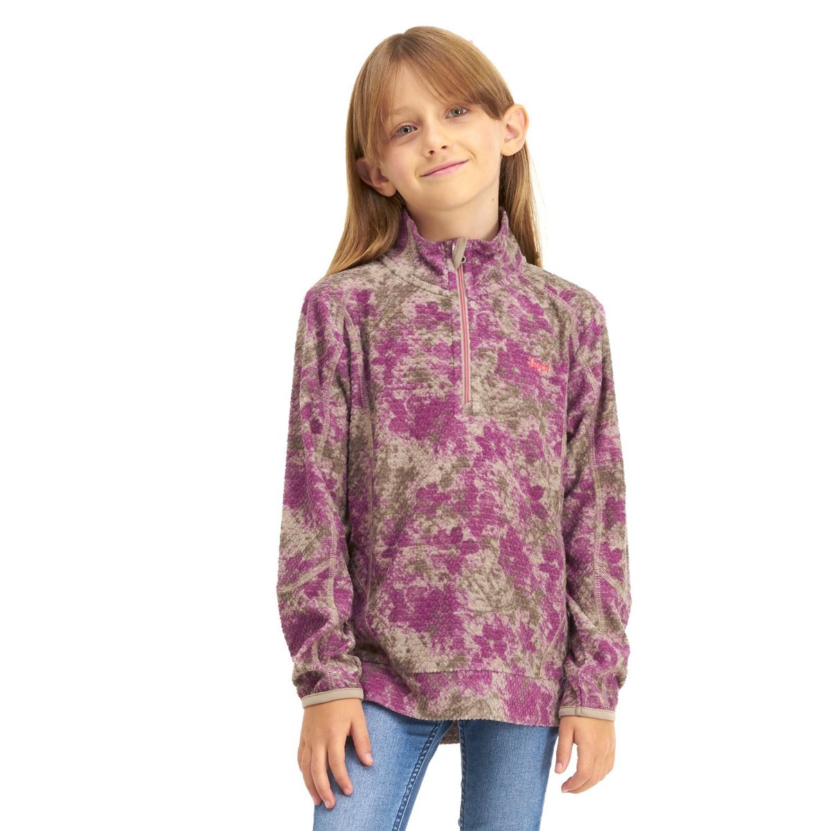 LIPPI - Poleron Niña Saltamontes Nano-F 1/4 Zip Print Crema Lippi