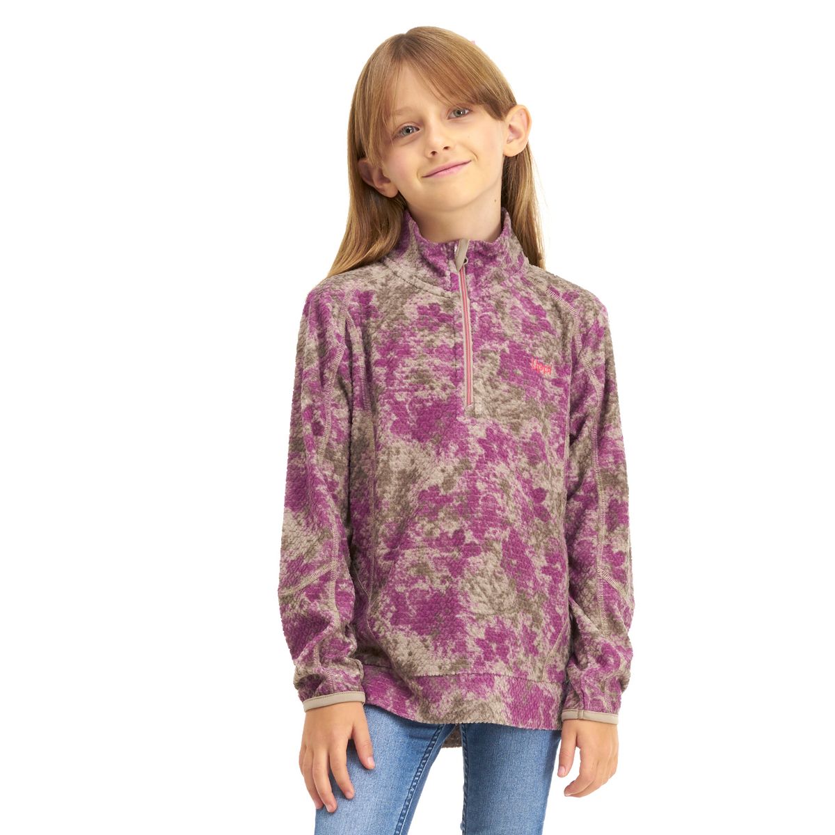 LIPPI - Poleron Niña Saltamontes Nano-F 1/4 Zip Print Crema Lippi