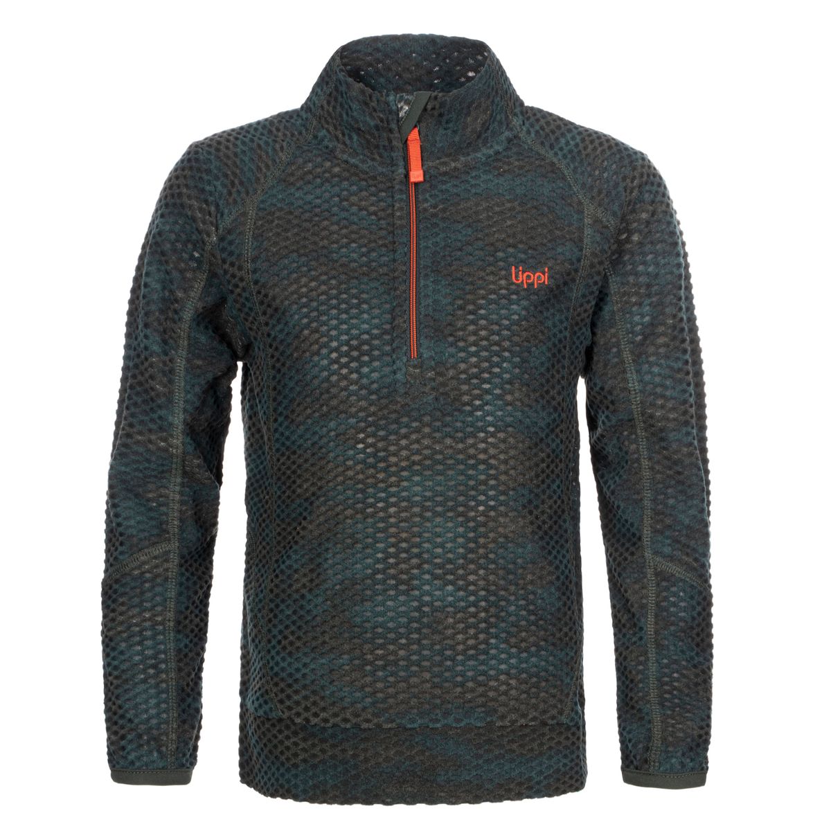 LIPPI - Poleron Niño Saltamontes Nano-F 1/4 Zip Print Verde Lippi