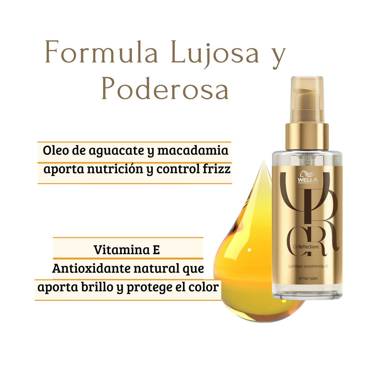 WELLA - Aceite Wella Oil Reflections 100ml Realzador de Brillo Suavidad