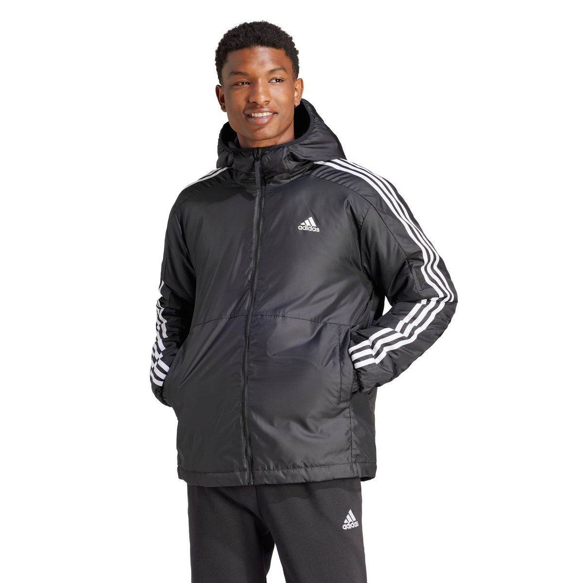 ADIDAS - Chaqueta Térmica Essentials 3 Tiras con Capucha