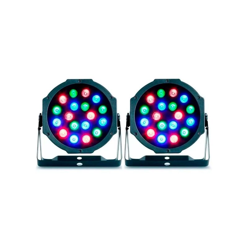GENERAC - Pack 2 Foco Luces 18 Led Rgb Dmx Fiesta Disco Corriente