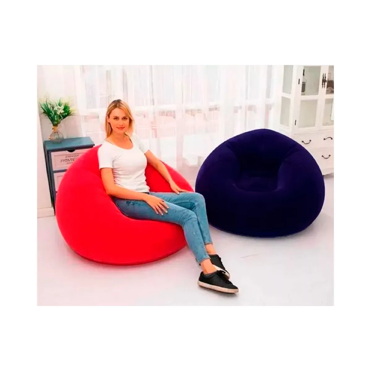 GENERICO - Sillón Inflable Puffs Inflables Sofá Ergonomico Camping Xl