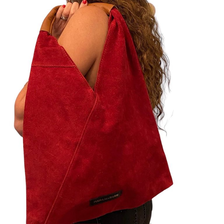 Cartera cuero natural genuino Modelo Allegra Rojo Italiano TALLA UNICA