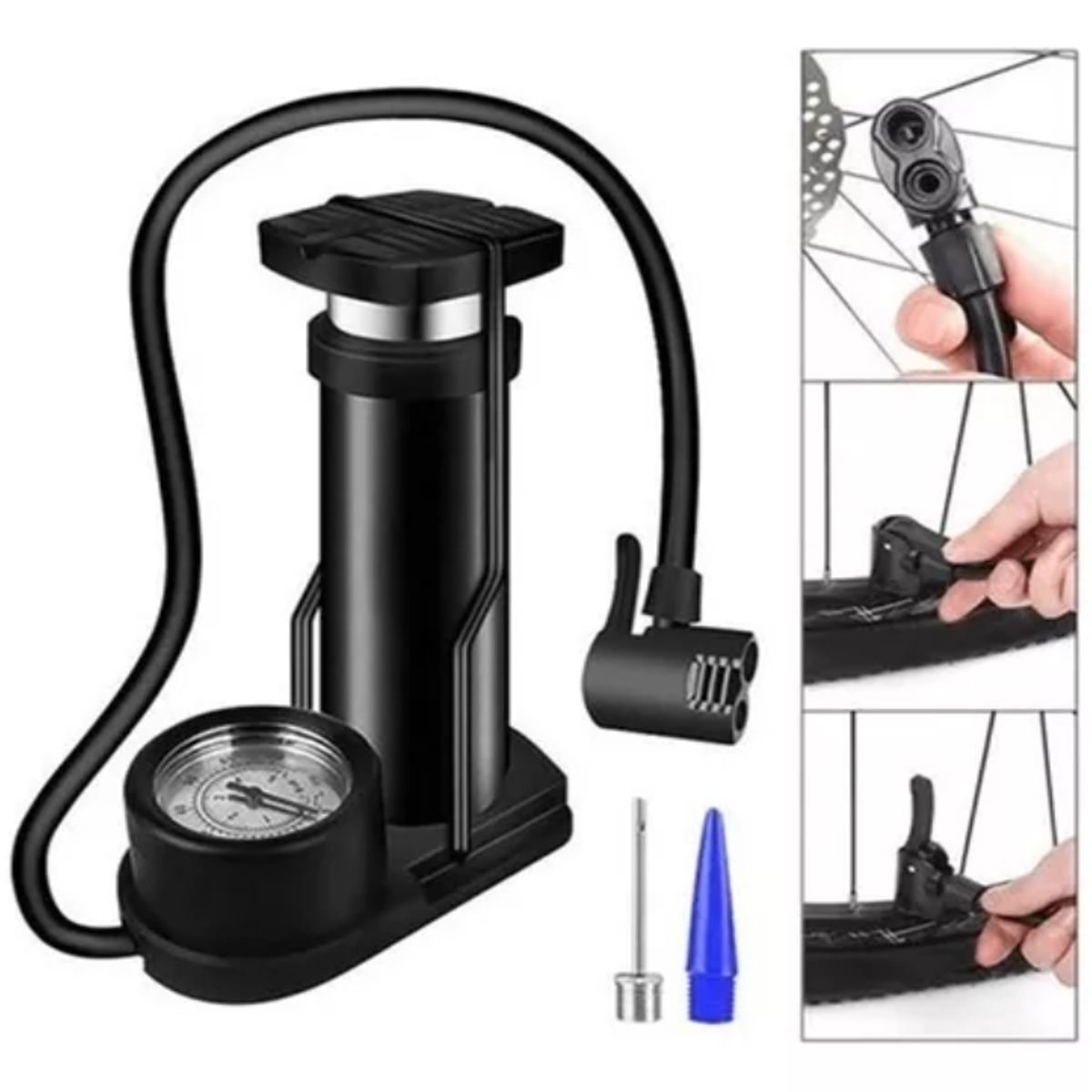 GENERICO - Bombín De Pie Profesional Multiuso Bicicletabalones 160psi