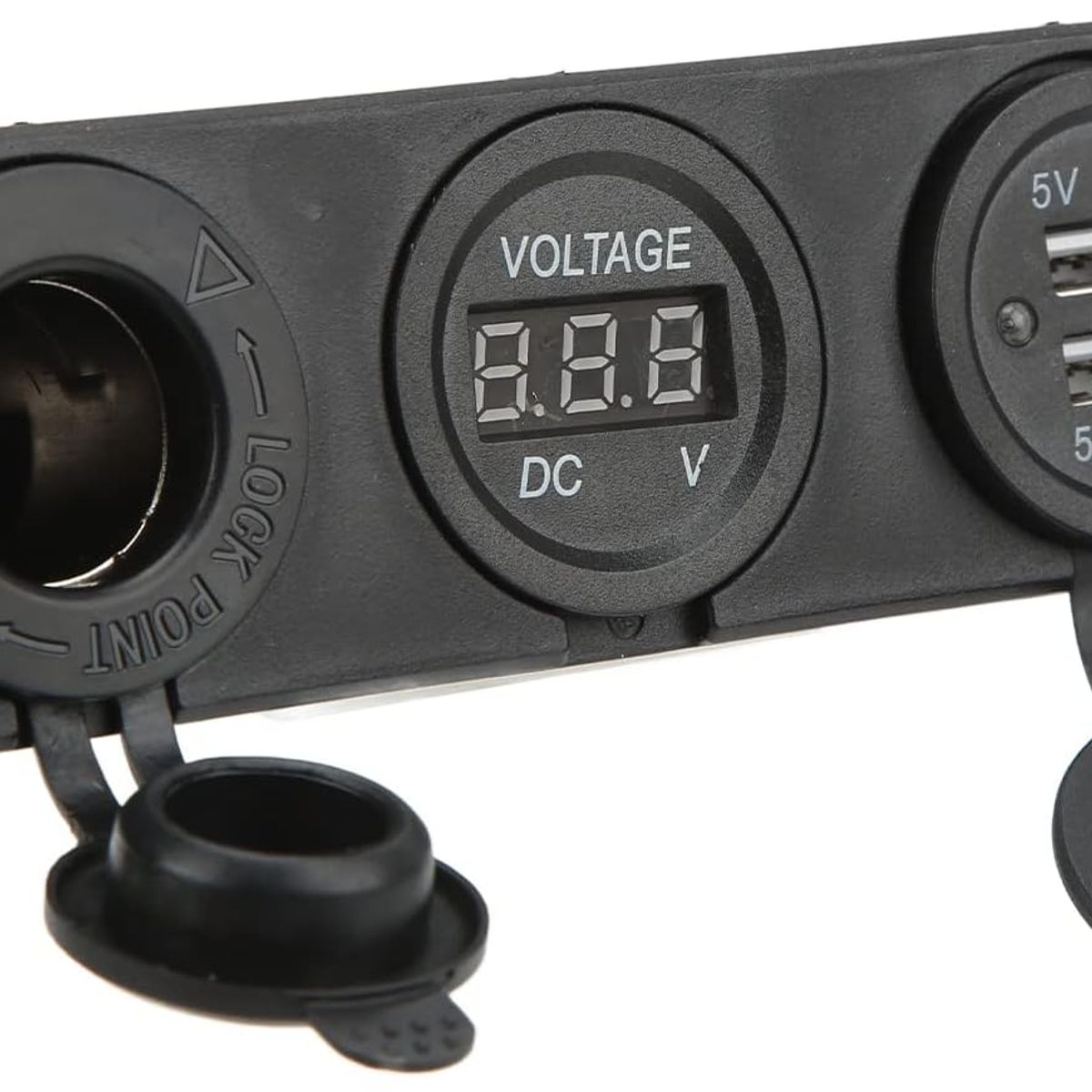 KUANGYE - Usb Dual Cargador Encendedor + Voltímetro Empotrado Autos