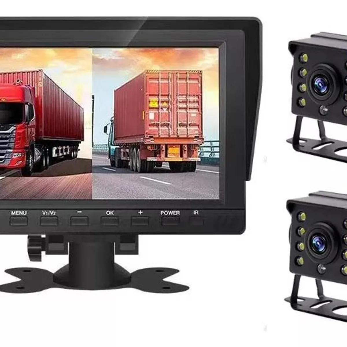 KUANGYE - Kit Dvr Con Pantalla 7 Con 2 Camaras Para Camion O Bus