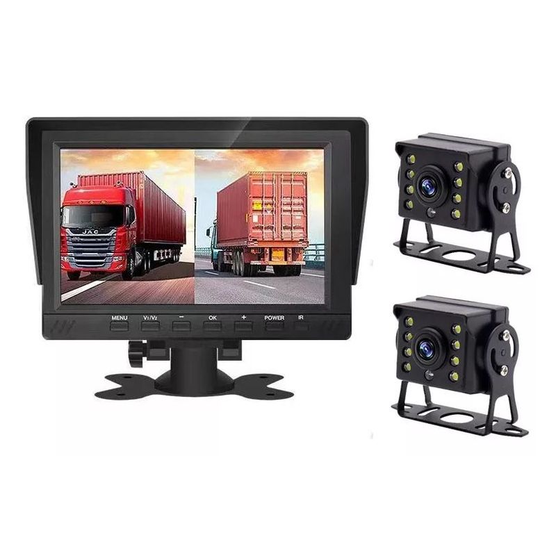 KUANGYE - Kit Dvr Con Pantalla 7 Con 2 Camaras Para Camion O Bus