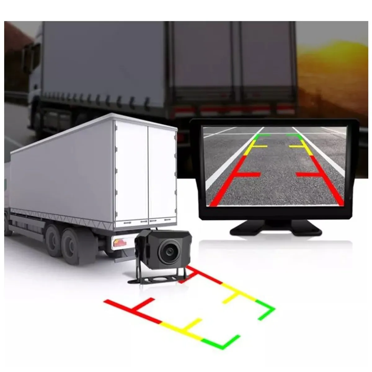 KUANGYE - Kit Dvr Con Pantalla 7 Con 2 Camaras Para Camion O Bus