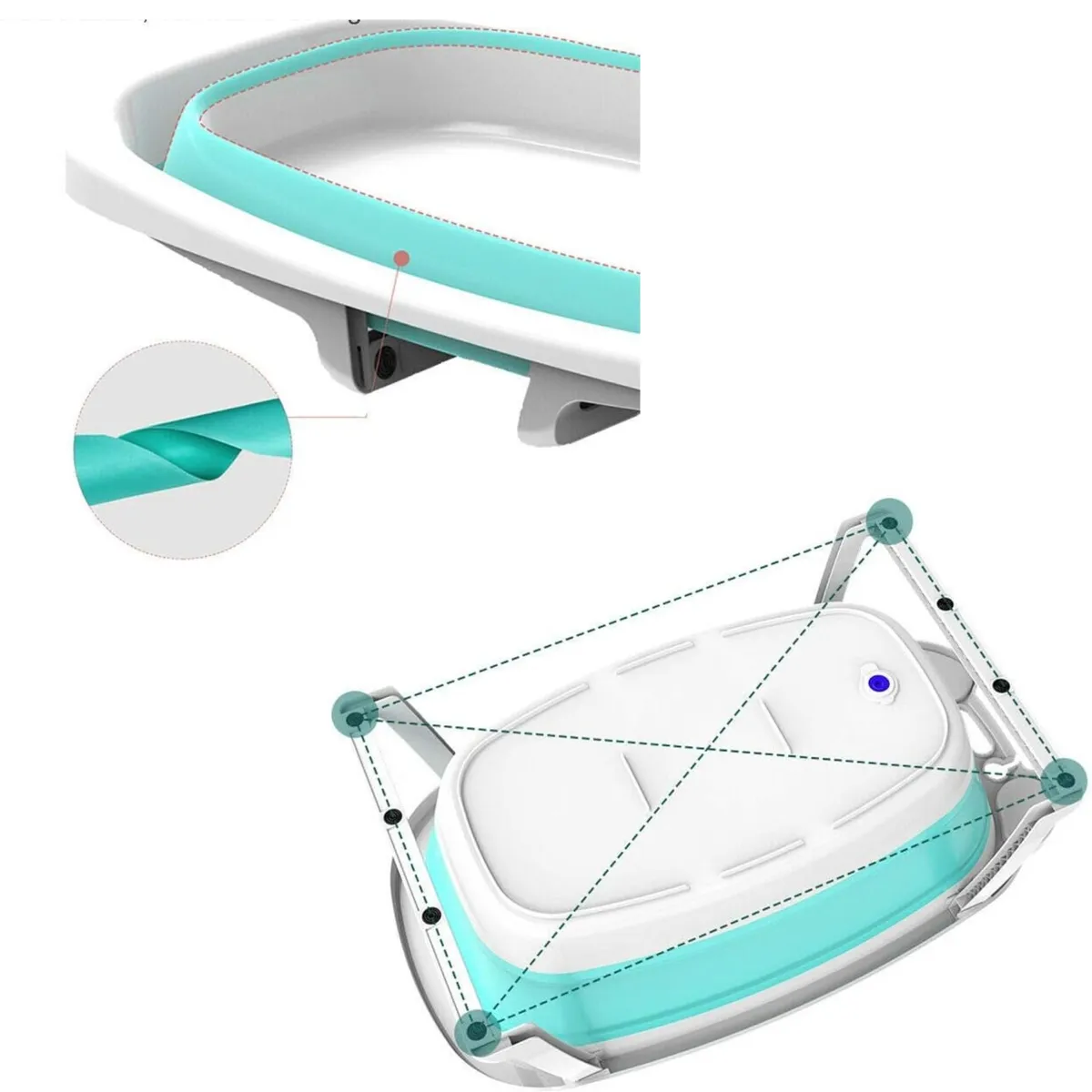 GENERICO - Bañera Tina Plegable Para Bebe + Cojín Hamaca + Accesorios