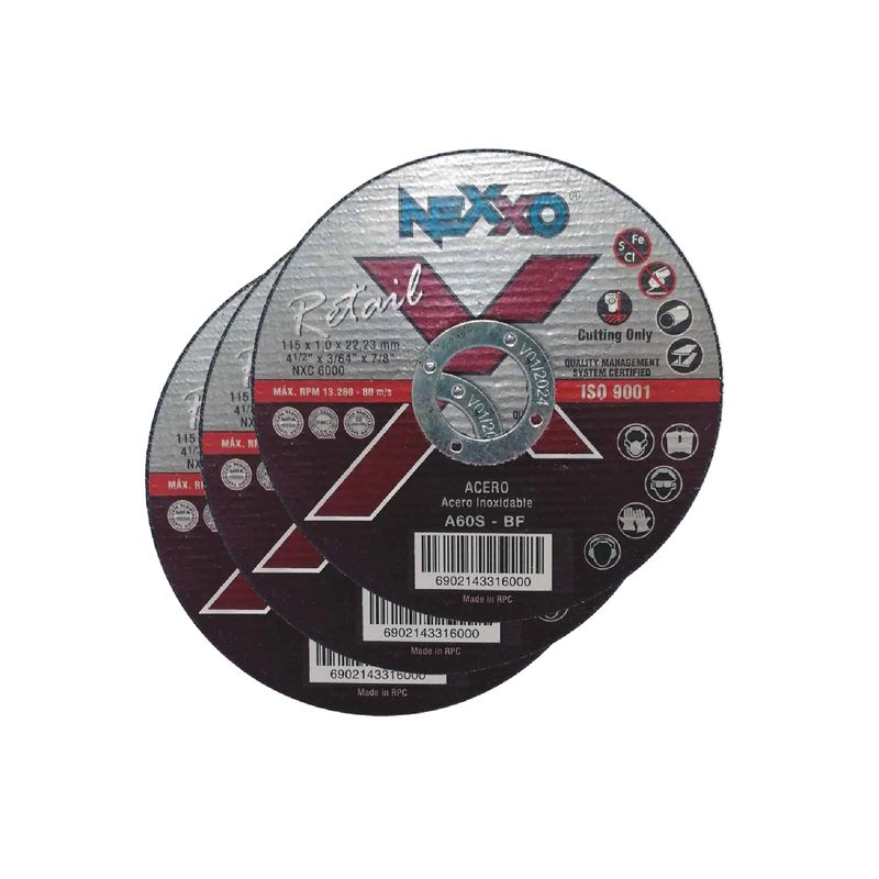 GENERICO - 200 Discos de Corte  4 ½ x 1mm - Acero Inox Nexxo
