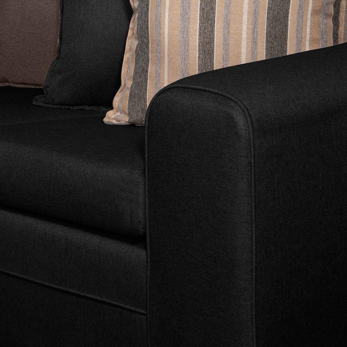 RUZAM MOBEL - SOFA LEGEND 3 CUERPOS Y DOS POUF  NEGRO