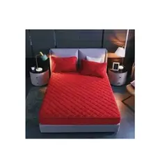 GENERICO - Cubrecolchon 2.5 Pl + 2 Fundas De Almohada (no Impermeable) Rojo