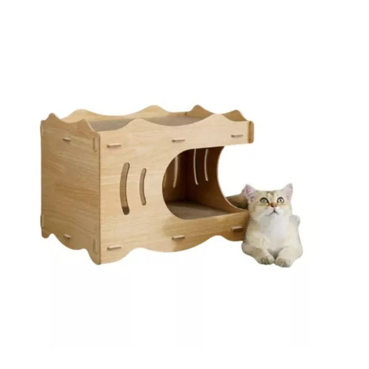 GENERICO - Rascador Estilo Casa Cueva Para Gatos Xl Doble Rascador
