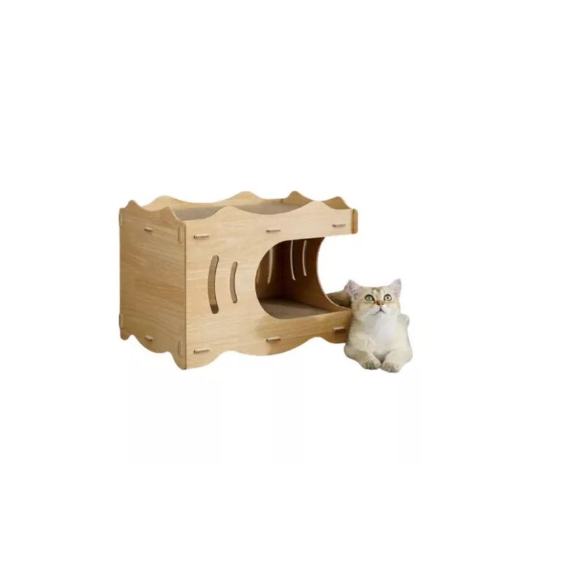 GENERICO - Rascador Estilo Casa Cueva Para Gatos Xl Doble Rascador