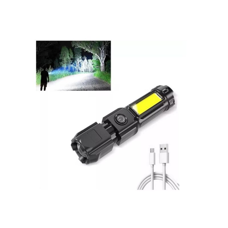 GENERICO - Linterna Led Tactica Recargable Zoom 500 Mt Usb Exteriores