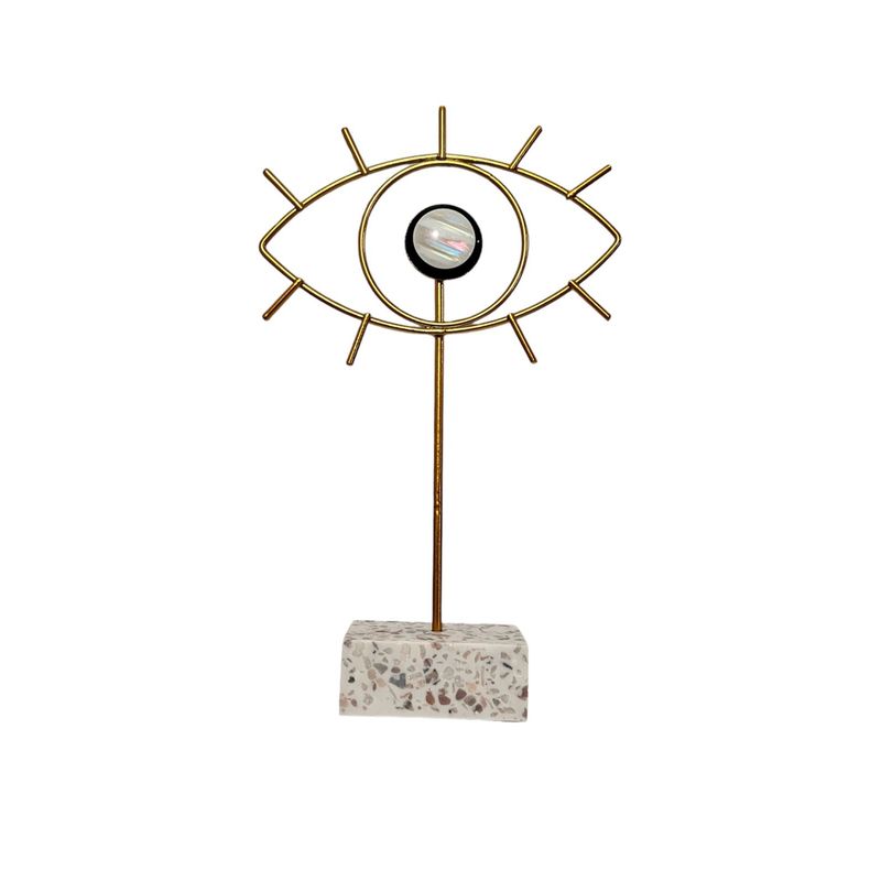 GENERICO - Adorno Decorativo De Ojo Dorado Figura Decorativa 28x17cm